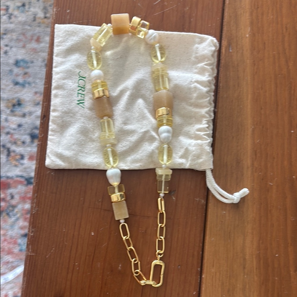 J. Crew Gold and Cream Statement Necklace